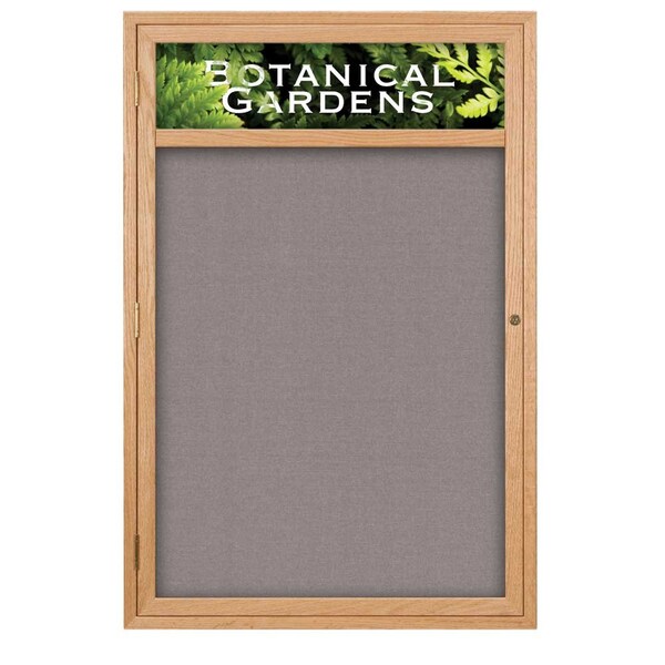 Sliding Glass Door Radius Letterboard, Hdr, 96"x48", Black/Grey